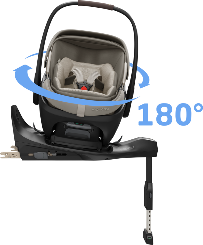 Maxi-Cosi Coral Slide Pro Sapphire Sand auf Base 1