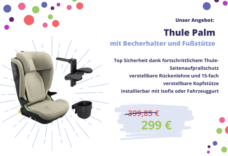 Thule Palm Folgesitz in BBesch mit Fußstütze und Becherhalter